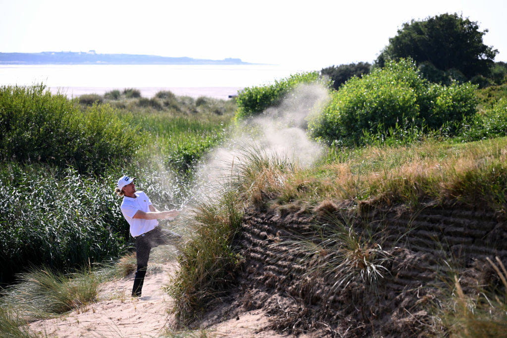 Travis Smyth struggles on 17